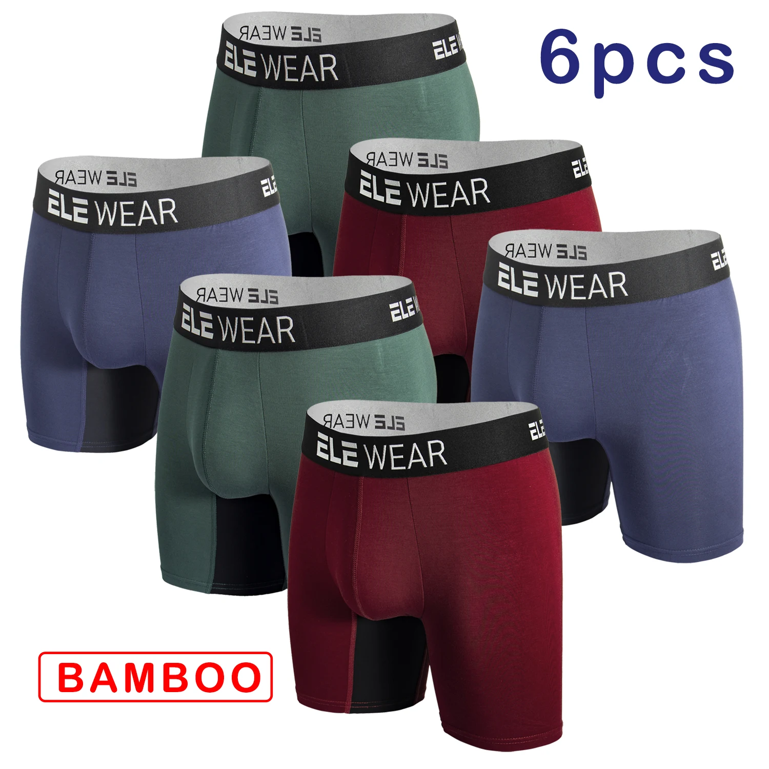 Bamboo Fiber Trunk - 6 шт. мужских боксеров из бамбука,