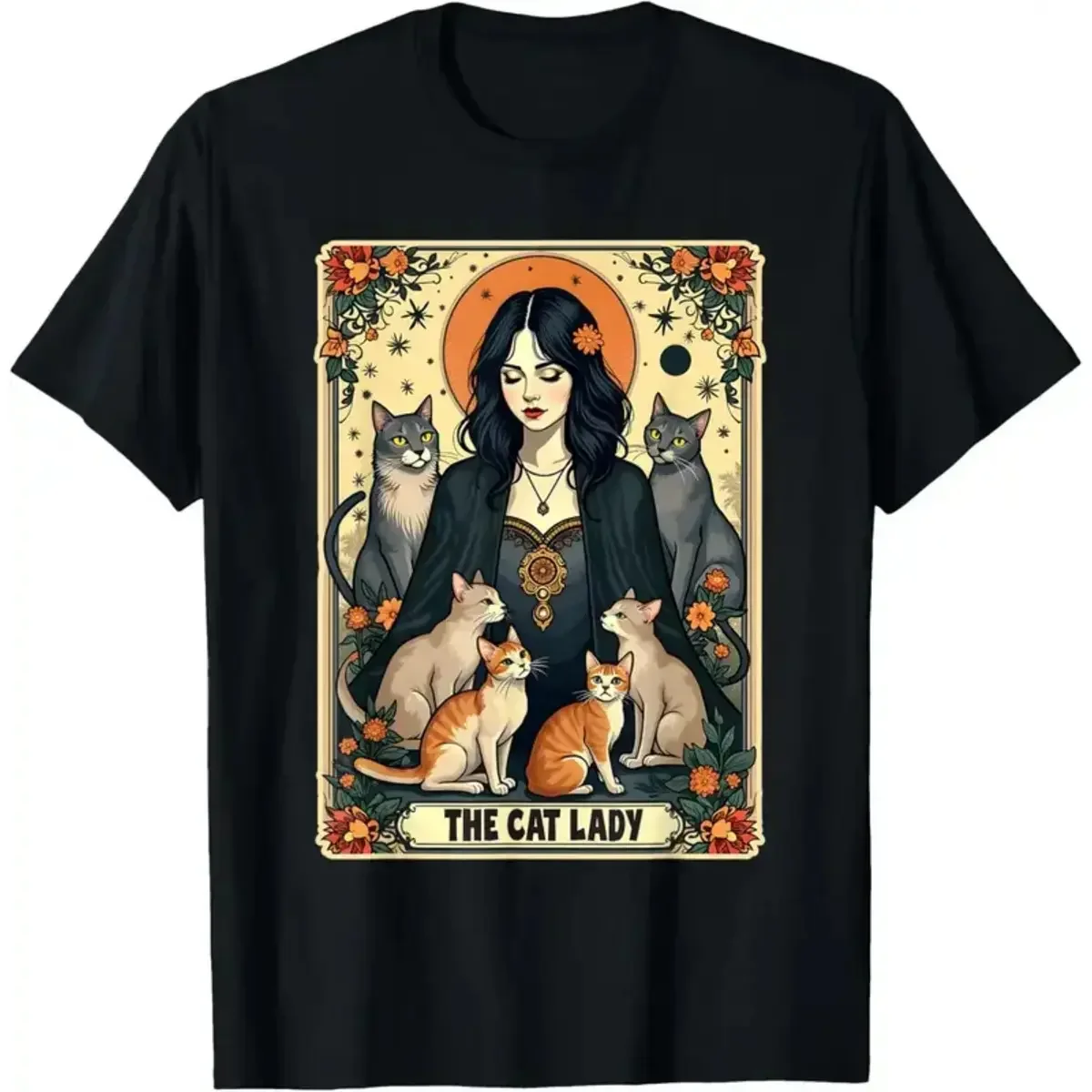 Undershirt Crew Neck - Унисекс. Футболка с принтом «Кошачья ведьма»